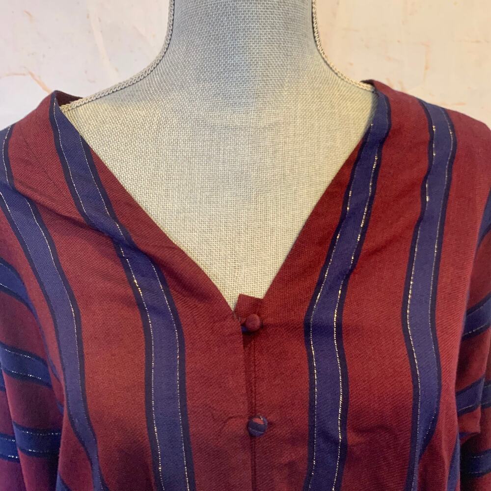 Rails Metallic Striped Button Front Top - image 7